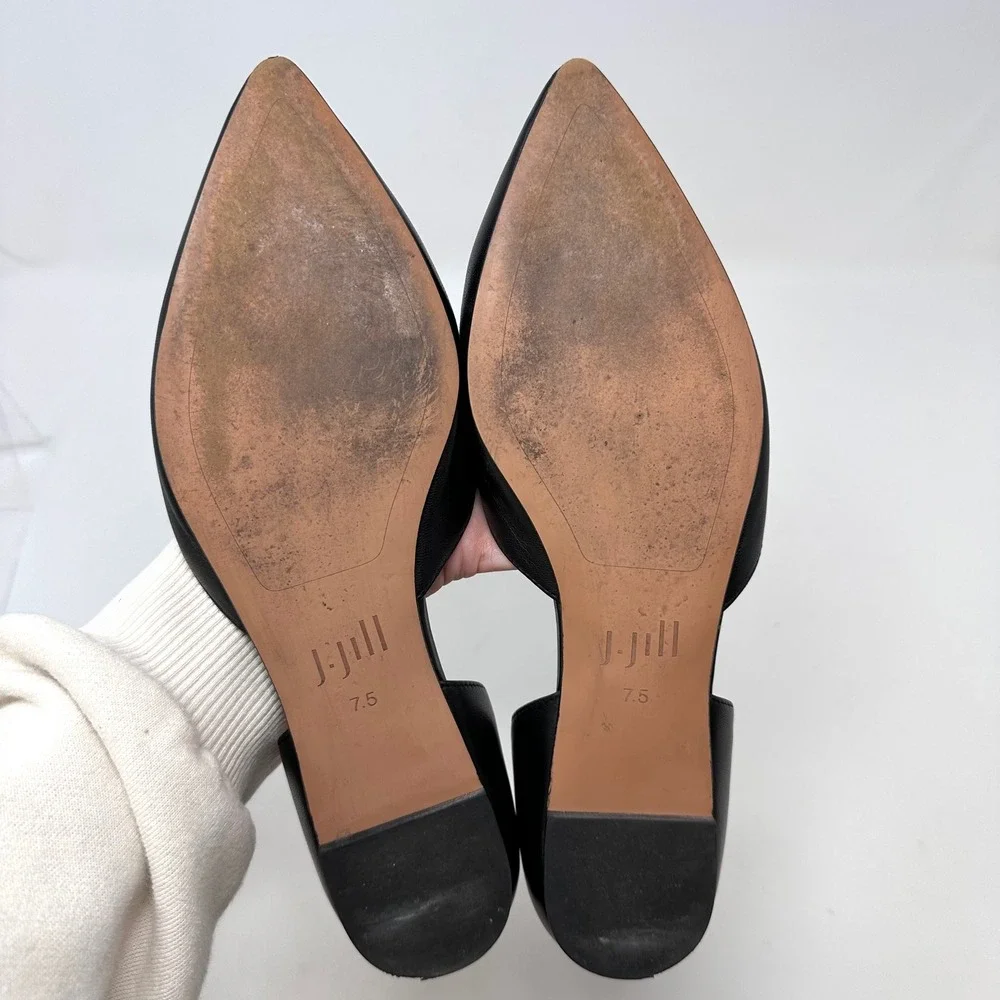 J. Jill Mirabelle Dorsay Flats Leather‎ Black Size 7.5